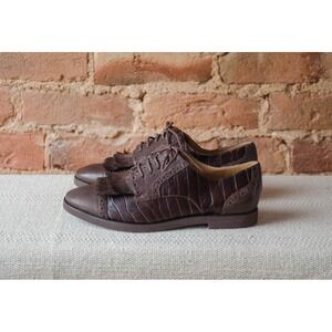 Enzo Angiolini vtg‎ brown leather lace up oxford shoes size 6.5